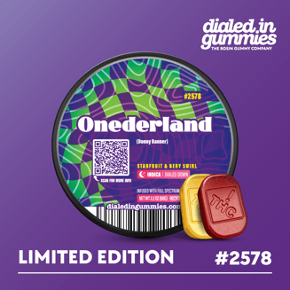 100mg - Onederland #2578 - Rosin Gummies (10pk) by Dialed In Gummies