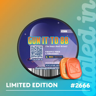 100mg - Gun it to 88 #2666 - Rosin Gummies (10pk) by Dialed In Gummies