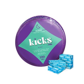 Kicks Berry Sleepy Indica [10pk] (100mg THC/50mg CBN) by PURE Edibles