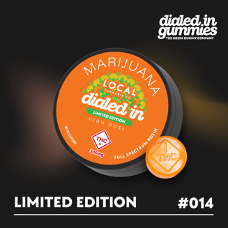 100mg - Orange 43 #014 - Rosin Gummies (10pk) by Dialed In Gummies