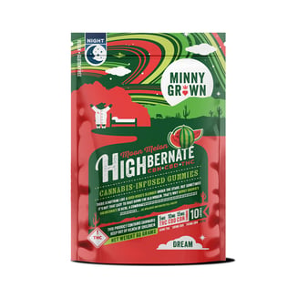 Highbernate Moon Melon Sleep Gummies 1:2:3 [10pk] (50mg THC/100mg CBD/150mg CBN) by Minny Grown