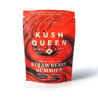 Gummies Rx Elevated Strawberry CBD + Delta 8 THC Chews (100mg CBD/100mg Delta 8 THC) (10 count) by Kush Queen