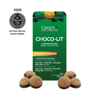 Banana Cinnamon [7pk] (70mg THC/70mg CBC/70mg CBG/140mg CBD) by Green Spectrums
