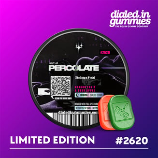 100mg - Percolate #2620 - Rosin Gummies (10pk) by Dialed In Gummies