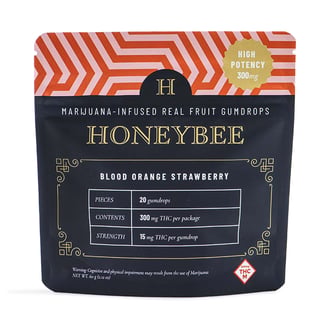 High Potency Blood Orange Strawberry Gumdrops [20pk] (300mg) by Honeybee