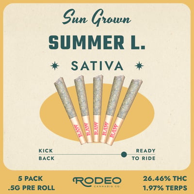 Shop Rodeo Sun Grown Summer L. (S) 0.5g 5 Pack Prerolls