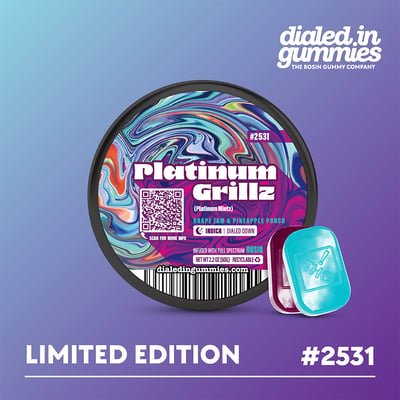 Shop 100mg - Platinum Grillz #2531 - Rosin Gummies (10pk) | Fresh