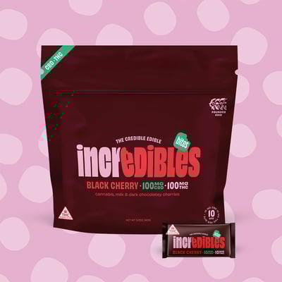 Image 1 for 1:1 Black Cherry + CBD Bites [10pk] (100mg CBD/100mg THC), a hybrid product