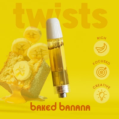 Shop Baked Banana - Cartridge - 1000mg | The Happy Camper - Bailey  Dispensary Bailey, CO