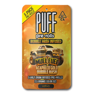 Shop Mule Fuel x Acapulco Gold Bubble Hash Pack - Sativa - 5 Pack [2.5g] |  Haze Dispensary - Saratoga Ave San Jose, CA