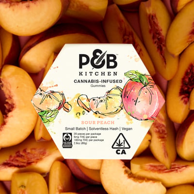 Image 5 for Sour Peach Gummies [20pk] (100mg), a hybrid product