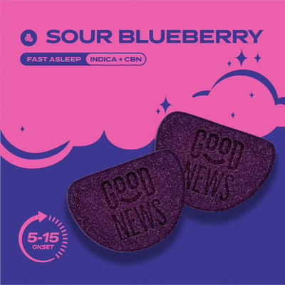 Image 5 for FAST ASLEEP Sour Blueberry [10pk] (100mg THC/50mg CBN), a indica product