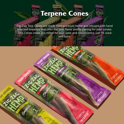 Shop Zig Zag Terpene Infused Hemp Cones 2pk - Grand Daddy Purp