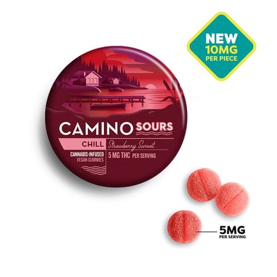 Shop Camino Sours-Strawberry Sunset Cannabis-Infused Gummies-00365