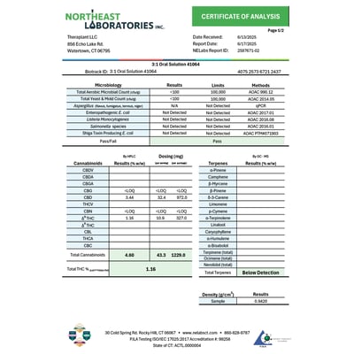 Shop 3:1 Oral Solution 41064 | Bluepoint Wellness Dispensary