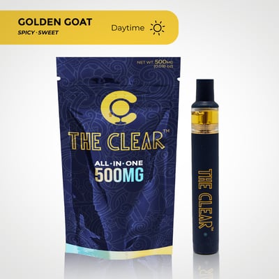 Shop The Clear Original All in One Disposable 500mg | Golden Goat | The  Happy Camper