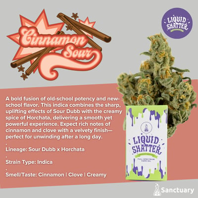 Shop .5 Cinnamon Sour Liquid Shatter - Full Spectrum Vape | Full Harvest Moonz Dispensary Haverhill, MA Shop .5 Cinnamon Sour Liquid Shatter - Full Spectrum Vape | Full Harvest Moonz Dispensary Haverhill, MA