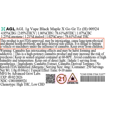 Shop AGL Cartridge Black Maple x Go Gr Tz 78.61% H 00924 | Venu