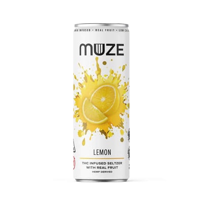 Shop MUZE Lemon Hemp-Derived Beverage (3mg THC / 15mg CBG) 12oz