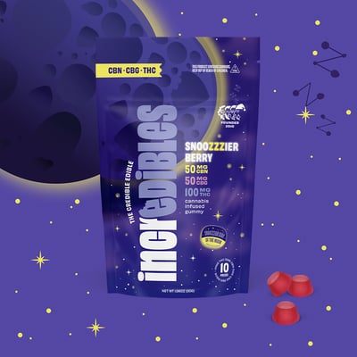 Image 1 for 2:1:1 Snoozzzierberry + CBN + CBG [10pk] (100mg THC/50mg CBN/50mg CBG), a indica product