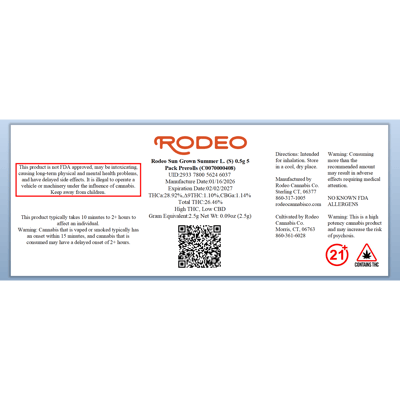 Shop Rodeo Sun Grown Summer L. (S) 0.5g 5 Pack Prerolls