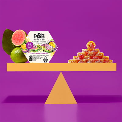 Image 5 for 1:1 Guava Passion Fruit Gummies [20pk] (100mg CBD/100mg THC), a hybrid product