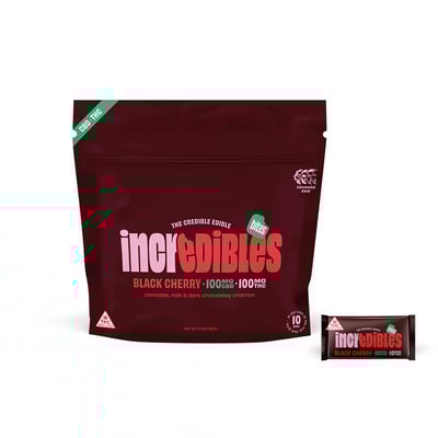 Image 2 for 1:1 Black Cherry + CBD Bites [10pk] (100mg CBD/100mg THC), a hybrid product