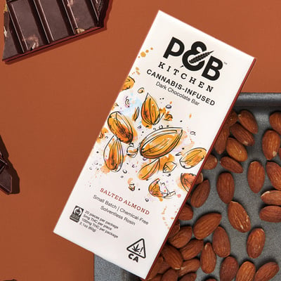 Image 5 for Salted Almond Dark Chocolate Bar [20pk] (100mg), a hybrid product