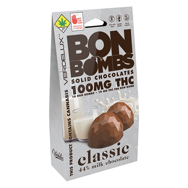 Chocolates BON BOMBS Classic Milk (DOHC) Edibles - 10pk 100mg THC - Image 1 Chocolates BON BOMBS Classic Milk (DOHC) Edibles - 10pk 100mg THC - Image 1
