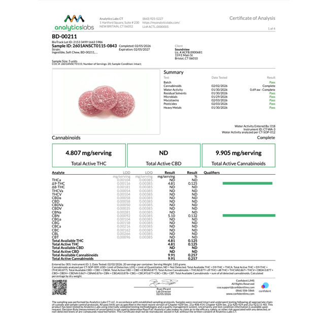SoundView - Berry Dreamy (I) Gummies (4.81mg THC 5.1mg CBN 20pk) C0080000211 - Image 3