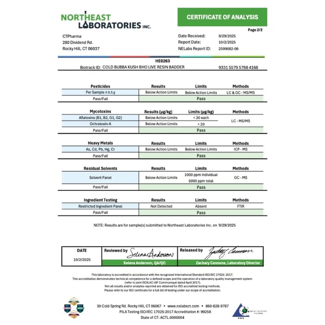 CTPharma  Cold Bubba Kush (H) BHO Live Resin Badder  C0020026410 - Image 4