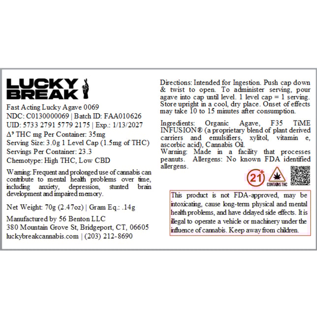 Lucky Break - Fast Acting Agave (H) (2.47oz) C0130000069 - Image 2