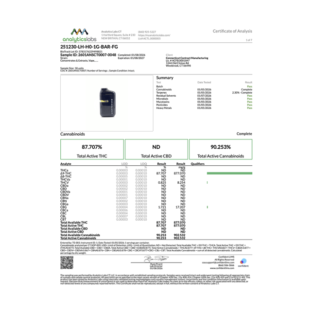 Lighthouse - Horchata (H) Live Resin Disposable Vape (1g) C0060000386 - Image 4