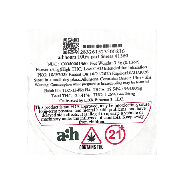 all:hours - 10G's (H) part:timers Flower  C0040001360 *NP - Image 2