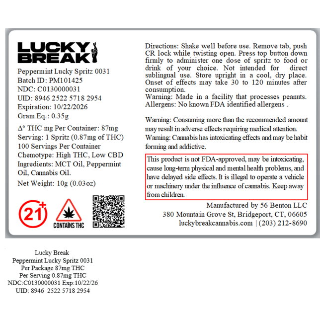 Lucky Break - Peppermint (H) Lucky Spritz (10g) C0130000031 - Image 2