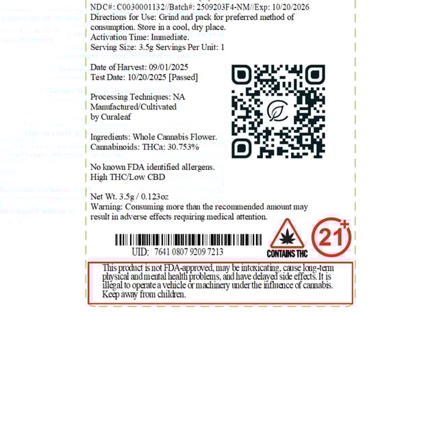 Curaleaf - Nuclear Mfns (H) Flower  C0030001132 - Image 2
