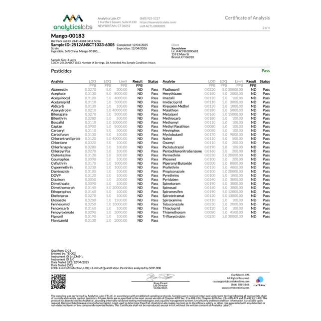 SoundView - Mellow Mango (I) Gummies (4.95mg THC 5.10mg CBD 5.03mg CBN 20pk) C0080000183 - Image 4 SoundView - Mellow Mango (I) Gummies (4.95mg THC 5.10mg CBD 5.03mg CBN 20pk) C0080000183 - Image 4