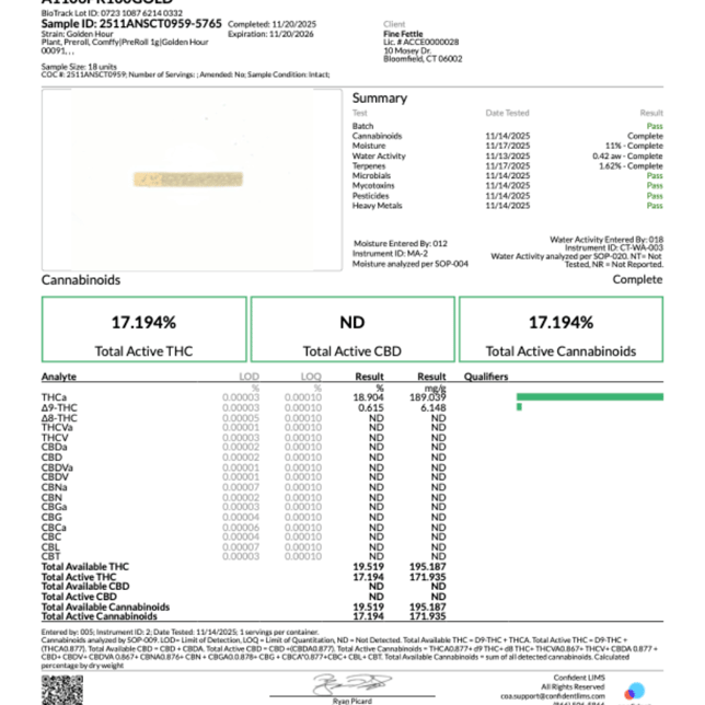 Comffy - Golden Hour (H) 1g Pre-Roll 1pk (1g) C0140000091 - Image 2