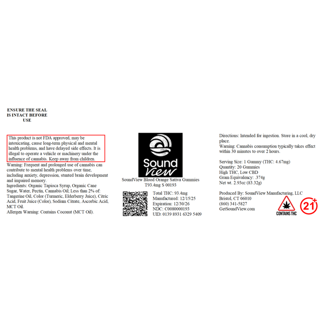 SoundView - Blood Orange (S) Gummies (4.67mg 20pk) C0080000193 - Image 2