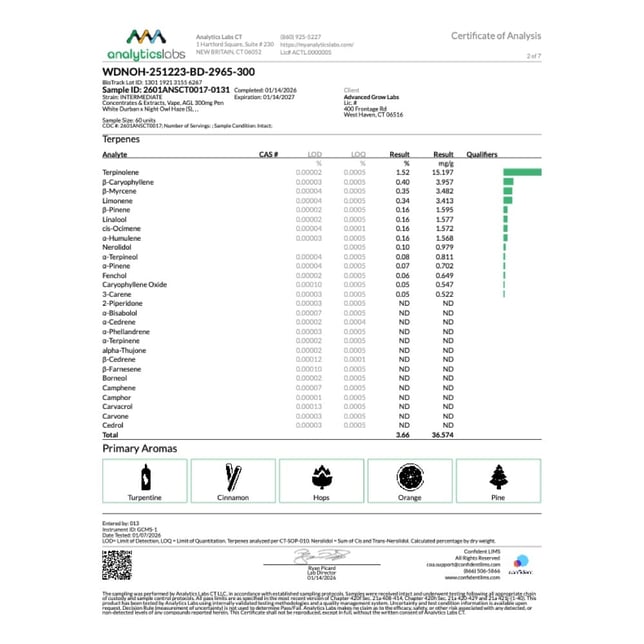 AGL - White Durban x Night Owl Haze (S) Disposable Vape (0.3g) C0010001224 - Image 5