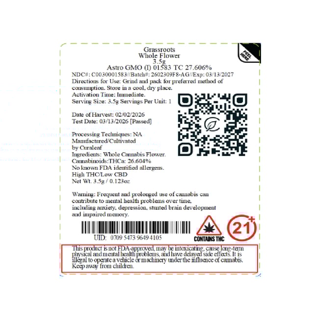 Grassroots - Astro GMO (I) Flower C0030001583 - Image 2 Grassroots - Astro GMO (I) Flower C0030001583 - Image 2