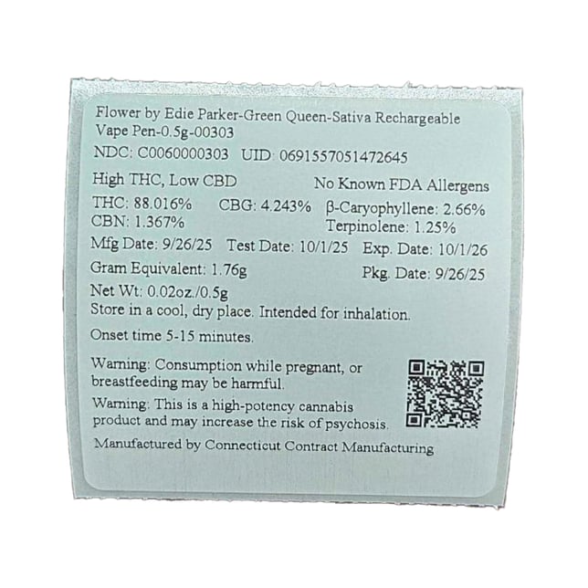 Edie Parker - Green Queen (S) Petal Puffer Disposable (0.5g) C0060000303 - Image 2