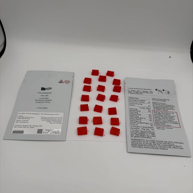 inc.edibles - Strahhhberry (H) Gummies (4.1mg THC 4.5mg CBD 20pk) C0010001054 - Image 2