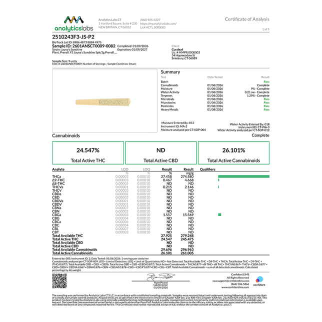 Grassroots - Jayna's Sunshine (H) 0.4g Pre-Rolls 5pk (2g) C0030001381 - Image 3 Grassroots - Jayna's Sunshine (H) 0.4g Pre-Rolls 5pk (2g) C0030001381 - Image 3