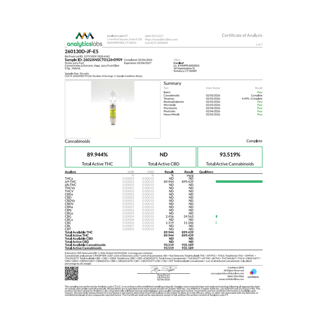 Select  Joocy Froot (H) Elite Vape Cartridge  C0030001475 - Image 3