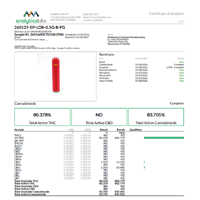 Edie Parker - Left on Red (H) Disposable Vape (0.5g) C0060000411 - Image 3
