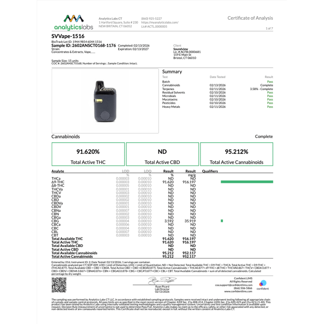 SoundView - Dank Sinatra (I) Live Resin Disposable Vape (1g) C0080000223 - Image 3
