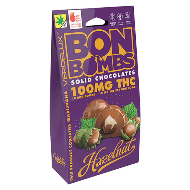 Chocolate BON BOMBS Hazelnut Dark (DOHC) Edibles - 10pk 100mg THC - Image 3 Chocolate BON BOMBS Hazelnut Dark (DOHC) Edibles - 10pk 100mg THC - Image 3