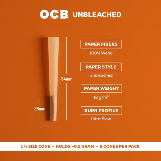 OCB® Unbleached Cones - 1 1/4  [6pk] - Image 2
