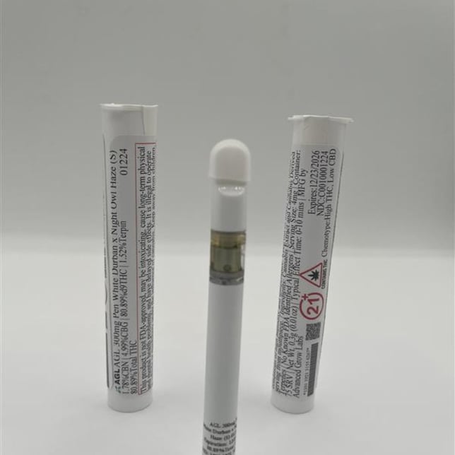 AGL - White Durban x Night Owl Haze (S) Disposable Vape (0.3g) C0010001224 - Image 2
